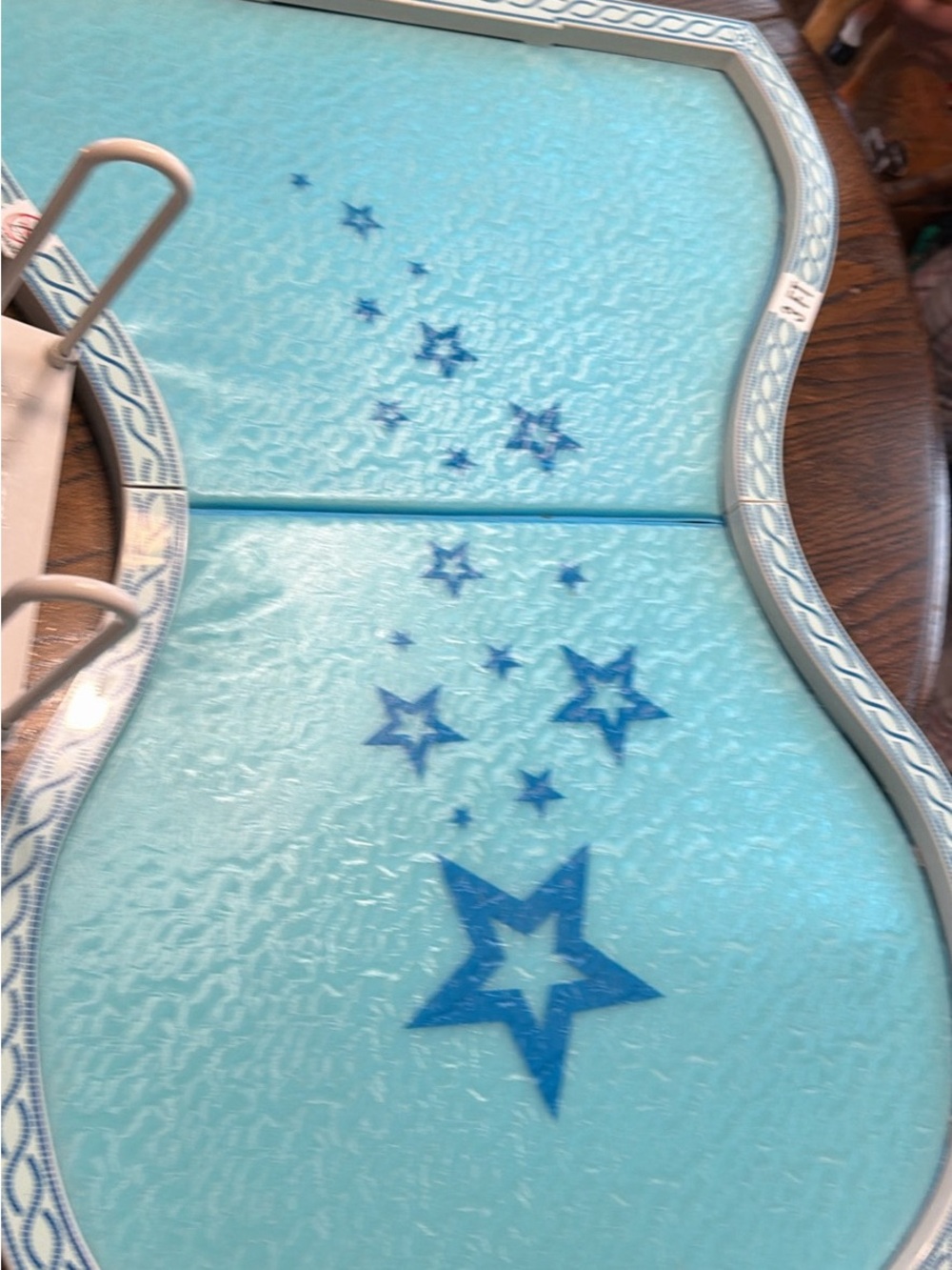 American Girl Light Blue Star Pattern Doll Tray